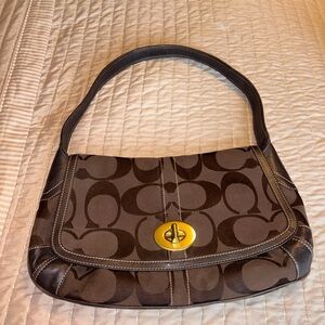 Coach Brown Monogram Shoulder Bag